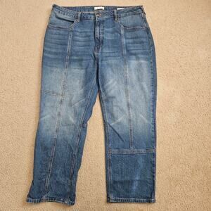 Cleo + Wolf Women's Dark Wash High Rise Slim Stretch Straight Jeans 34x27